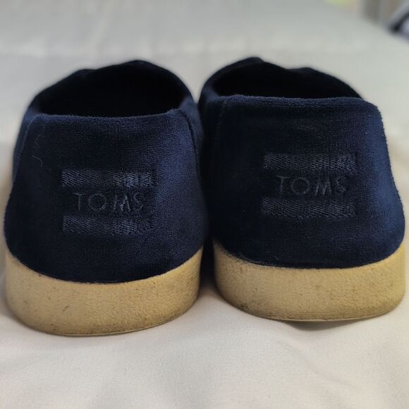Toms Size 6.5 Royal Blue Velvet Slip On Shoes - Picture 5 of 8